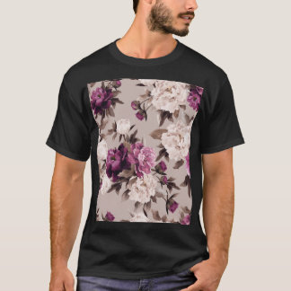 Roses Light Background: Vintage Watercolor T-Shirt