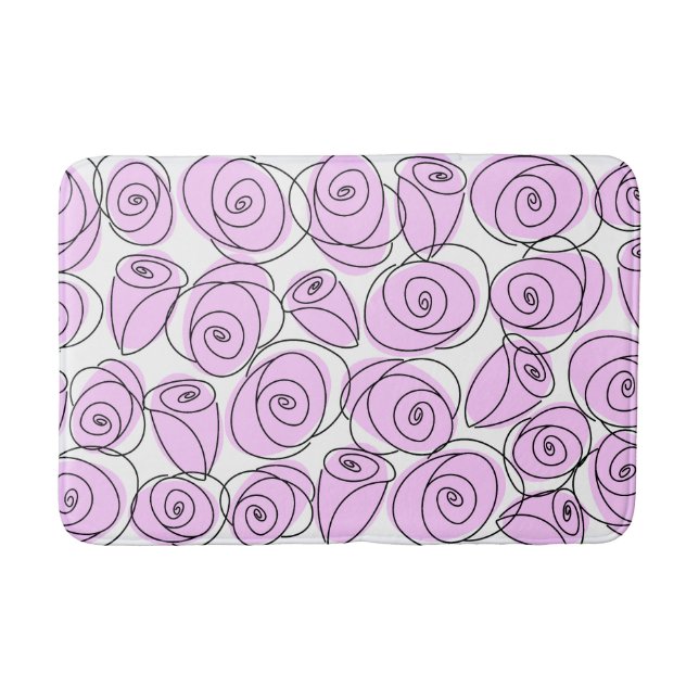 Roses Lilac bath mat (Front)
