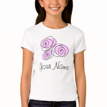 Roses Lilac Bouquet 'Name' girls' t-shirt
