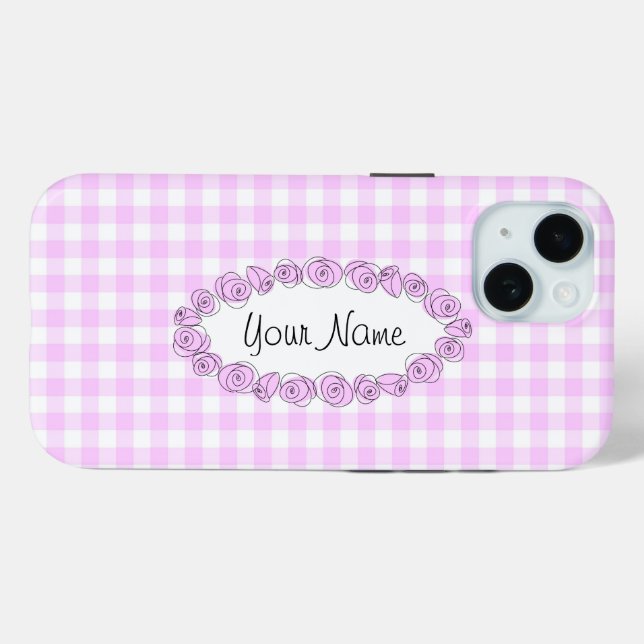 Roses Lilac Name Check iPhone horizontal Case-Mate iPhone Case (Back (Horizontal))