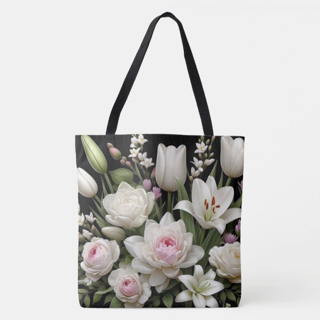 Roses lilies  tote bag (Front)