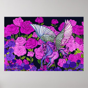 Roses Love Pegasus Poster