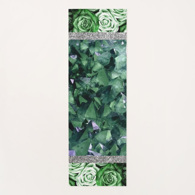 Roses Marble Glitter Yoga Mat (Front)
