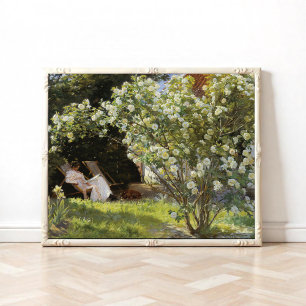 Roses. Marie Krøyer seated in the deckchair Poster