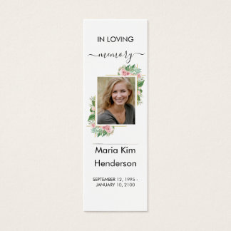 Roses Memorial Poem Prayer Funeral Bookmark