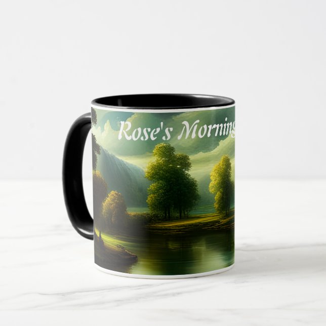 Rose's Morning Coffee Personalized Customizable Mug (Front Left)