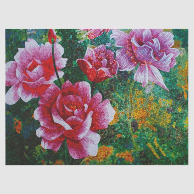 roses mosaic tissue paper (Front)