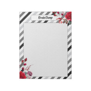 Roses n Stripes _ Brain Dump Notepad