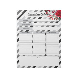 Roses n Stripes _ Disease Data Collection Notepad
