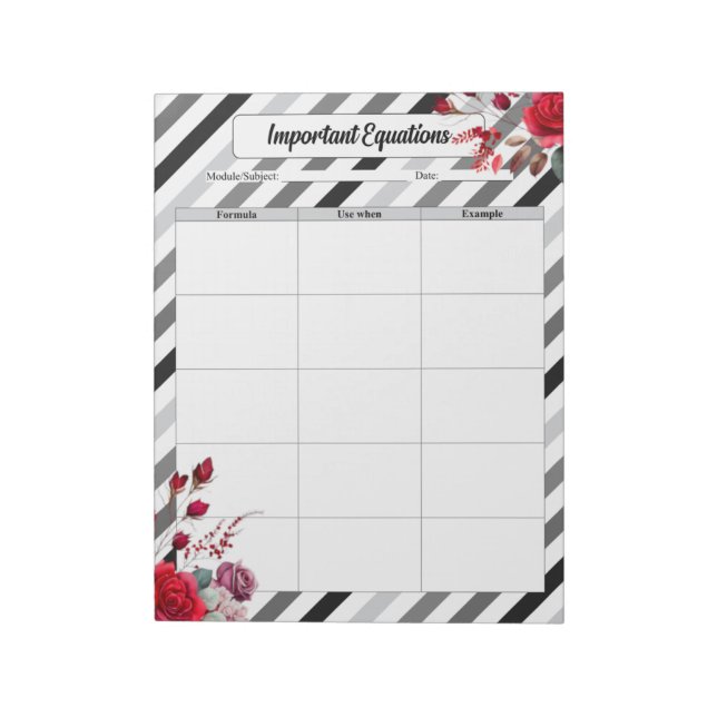 Roses n Stripes_ Important Equations Notepad (Rotated)
