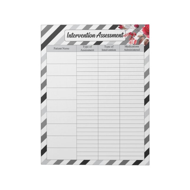 Roses n Stripes _ Intervention Assessment  Notepad (Rotated)