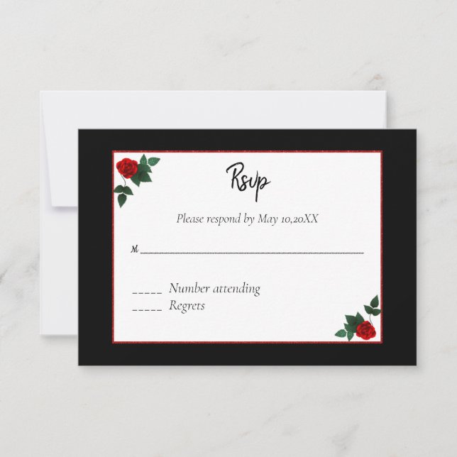 Roses noires et rouges RSVP (Devant)