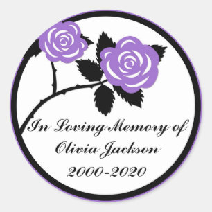 Roses noirs violet personnalisable autocollants sy