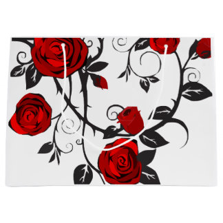 roses of black and red large gift bag