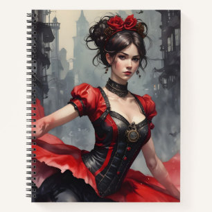 Roses of Fire and Steam Notebook