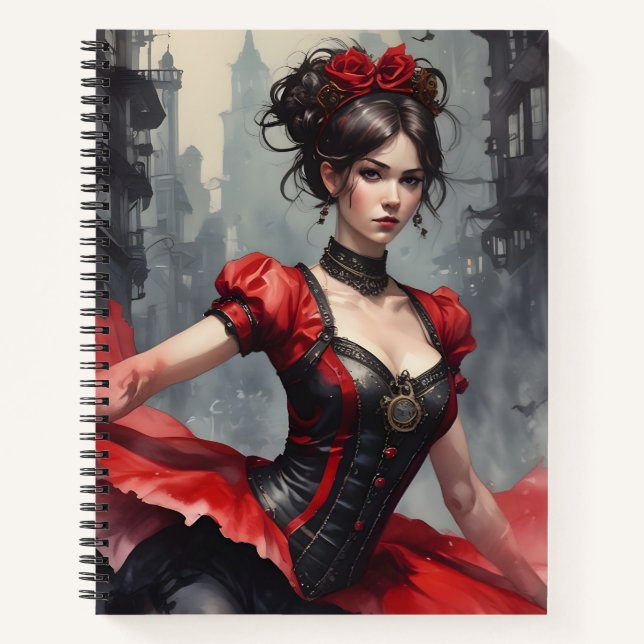 Roses of Fire and Steam Notebook (Front)