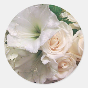 Roses of Love Lilies of Life_ Classic Round Sticker