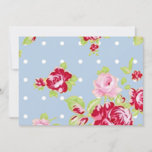 Roses On Blue Wedding Invitation