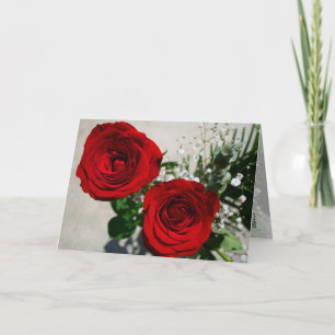 Roses on Front, Roses inside with calendar Persona Holiday Card