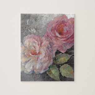 Roses on Grey Jigsaw Puzzle