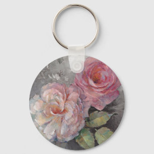 Roses on Grey Keychain