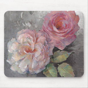 Roses on Grey Mouse Pad