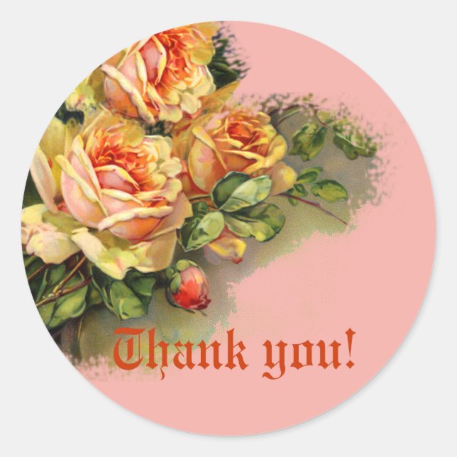 Roses on Pink Background Stickers (Front)