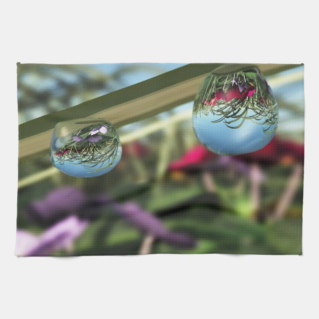 Roses on Raindrops Kitchen Towel (Horizontal)