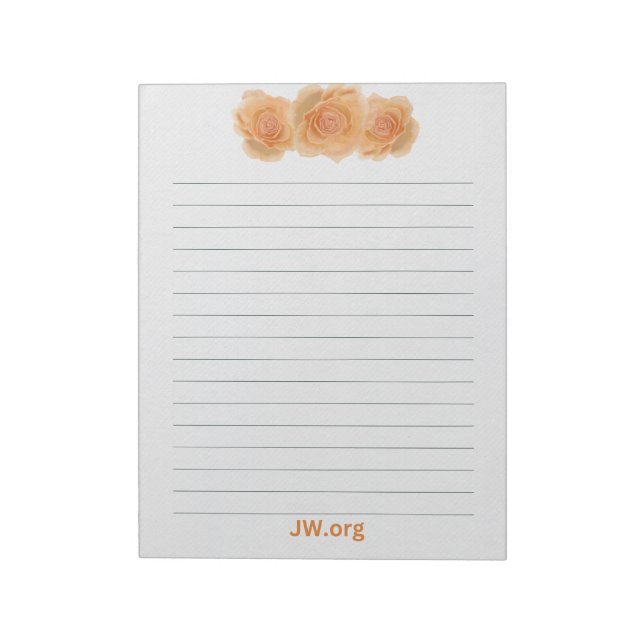 Roses on Top 40-page stationary JW Notepad (Rotated)