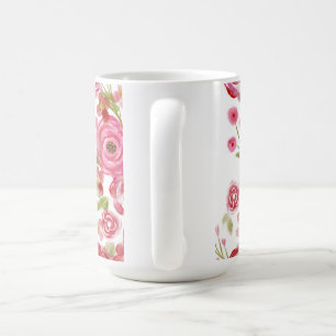 Roses on White &Vintage Florals and Classic Stripe Coffee Mug