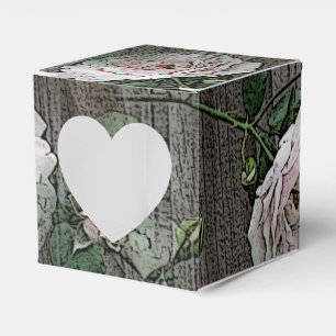 Roses on  Wood Favor Box