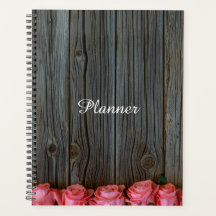 Roses on Wood Planner