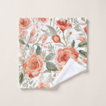 Roses orange aquarelle botanique corail floral