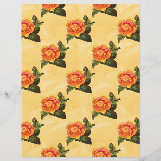 Roses orange sur papier papier à scandale Arrière  (Devant)