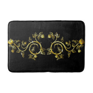 Roses ornament bath mat