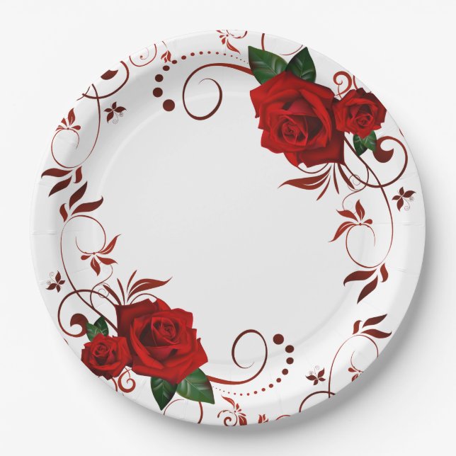 Roses Paper Plate (Front)