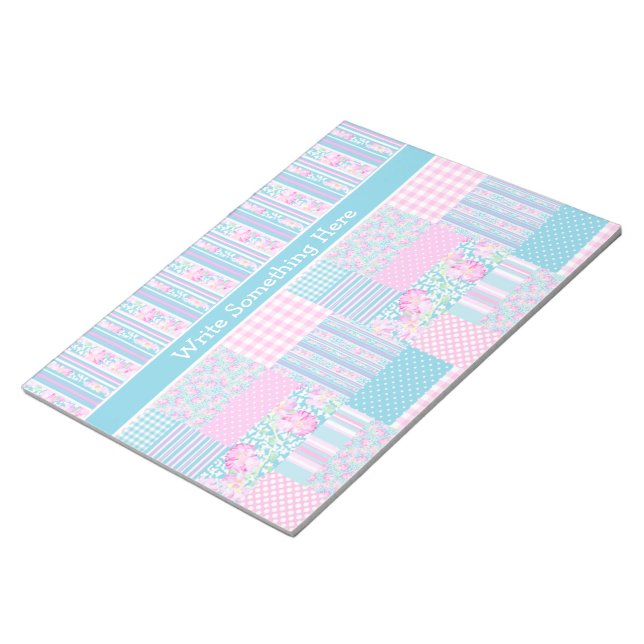 Roses, Papillons, Bloc-notes Faux Patchwork, Jotte (Incliné)