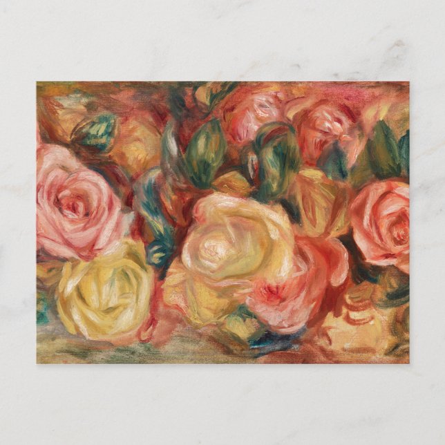 Roses par Renoir Impressionist Painting Carte post (Devant)