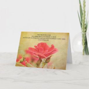 Roses Parchment Style Scripture 2 Corinthians 2:14 Card