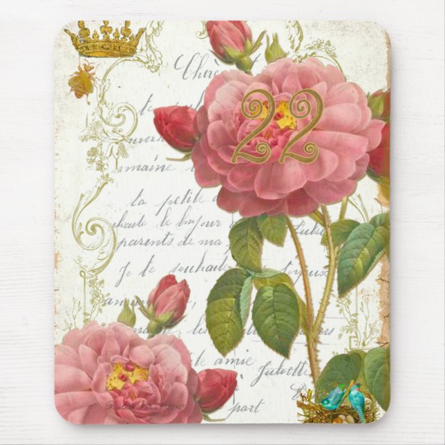 Roses Parfumées Rouges de Versailles 22 Mouse Pad (Front)