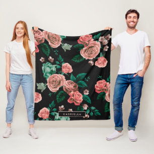 Roses Pattern Fleece Blanket