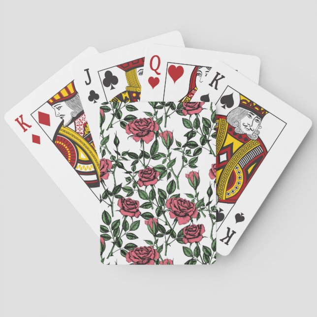Roses pattern playing cards (Back)