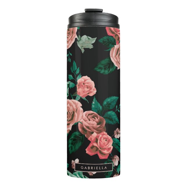 Roses Pattern Thermal Tumbler (Front)