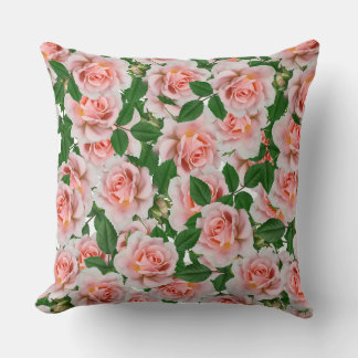 roses pattern throw pillow