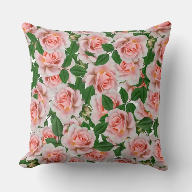 roses pattern throw pillow (Front)