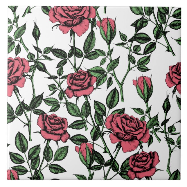 Roses pattern tile (Front)