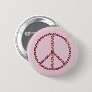 Roses Peace Sign 2 Inch Round Button