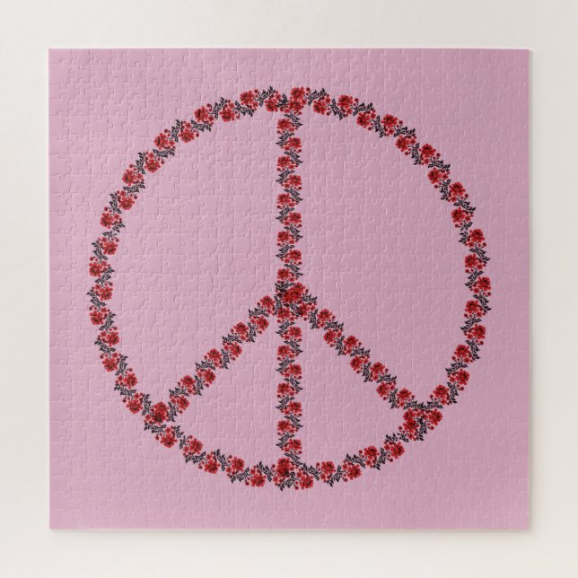 Roses Peace Sign Jigsaw Puzzle (Vertical)