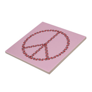 Roses Peace Sign Tile