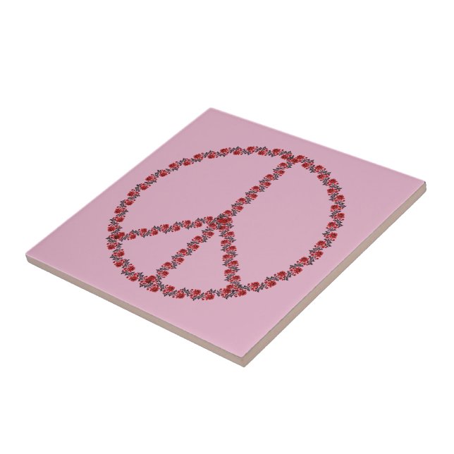 Roses Peace Sign Tile (Side)